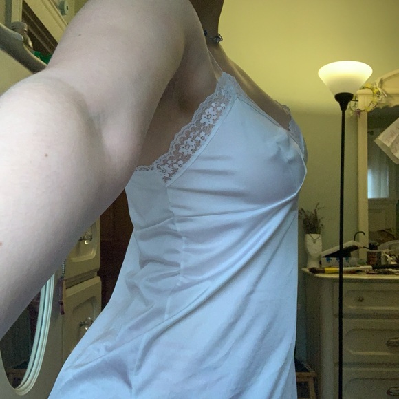 White Lace Slip Dress / Nightgown - Picture 2 of 4
